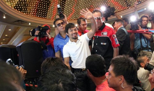 パッキャオがラスベガス入り（ボクシングニュース）